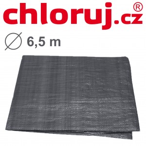 Kryc&iacute; plachta s oky, stř&iacute;brn&aacute;, kulat&aacute;, kruh 6,5 m, 100 g / m2