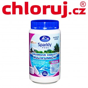 Sparkly POOL Chlorové tablety do bazénu 6v1 multifunkční 200 g 1 kg