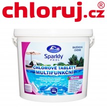 Sparkly POOL Chlorové tablety do bazénu 6v1 multifunkční 200 g 3 kg
